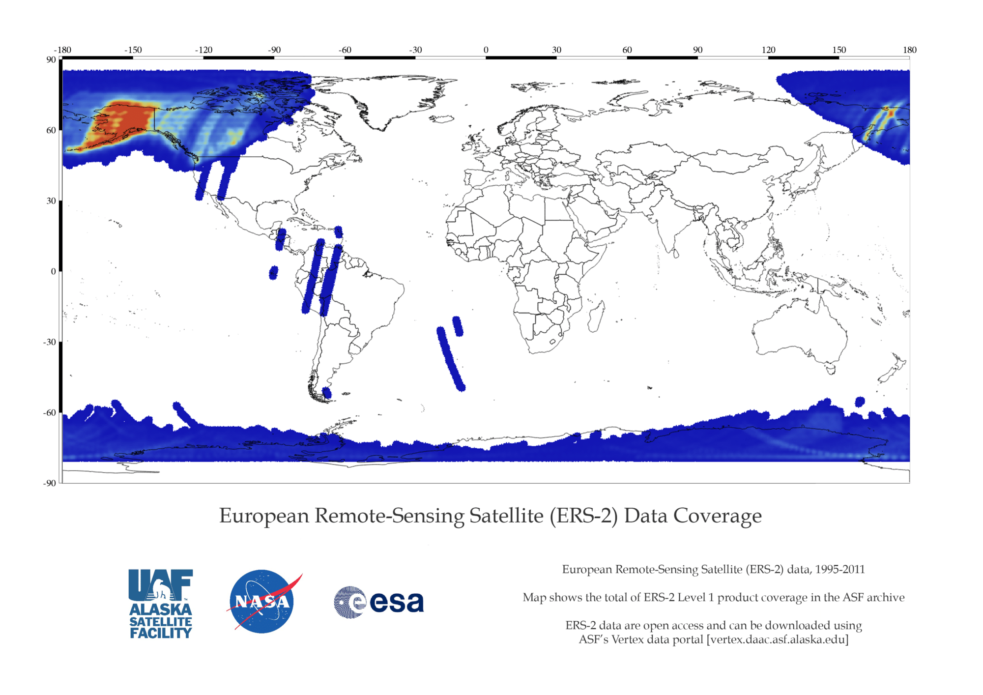 Coverage map Showing ERS-2 data