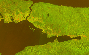 The Marmara region of Turkey, shown here in a dual-polarization Sentinel-1A SAR image, is the most densely populated region of Turkey and also is an earthquake Supersite. Sentinel data will facilitate monitoring of geohazards and management of natural disasters. © Copernicus Sentinel data 2014, processed by ESA.