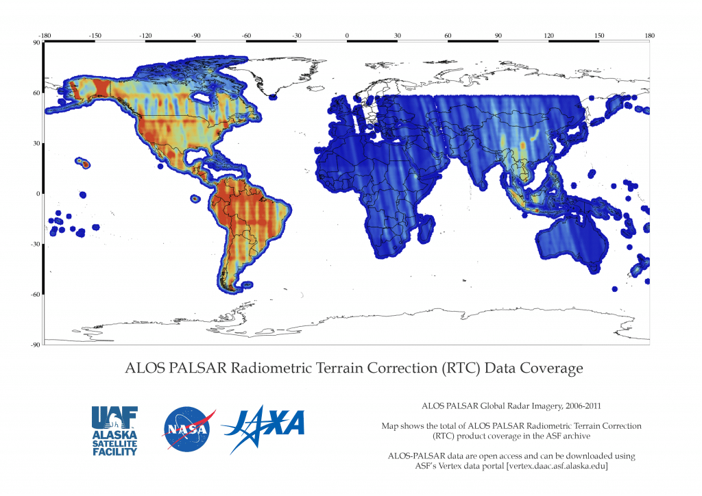 ALOS Radiometrically Terrain Corrected Acquisition Map