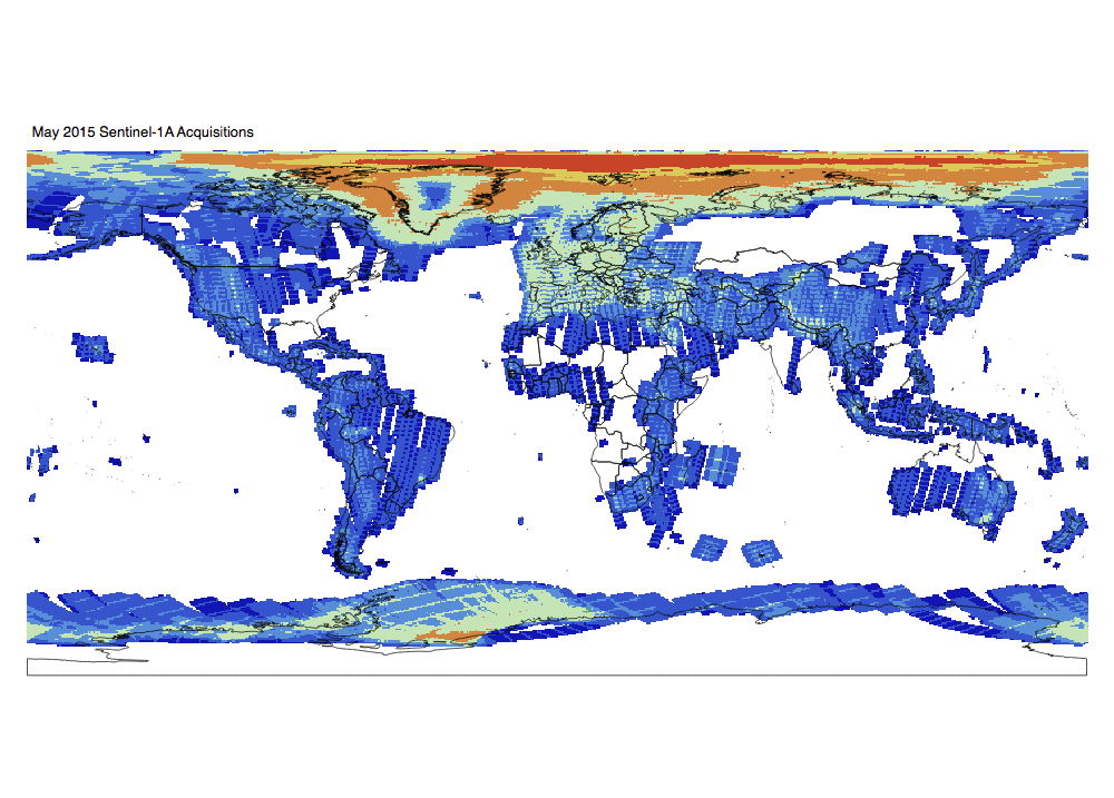 Sentinel-1 Monthly GRD Heatmap: May 2015