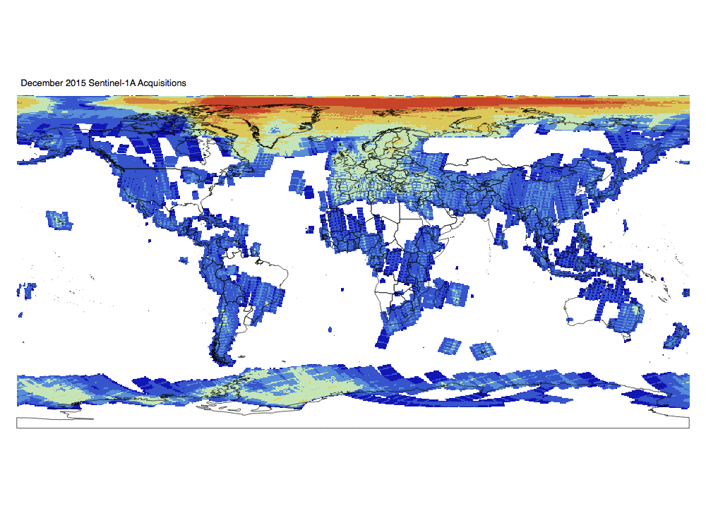 Sentinel-1 Monthly GRD Heatmap: December 2015