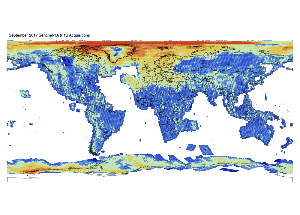 Sentinel-1 Monthly GRD Heatmap: September 2017