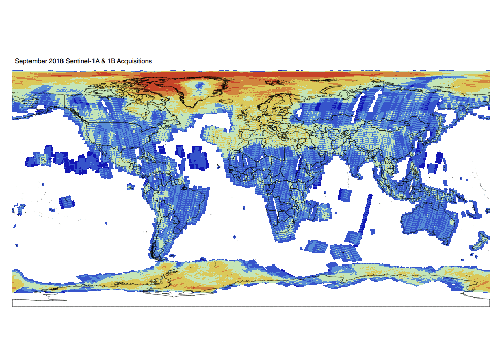 Sentinel-1 Monthly GRD Heatmap: September 2018