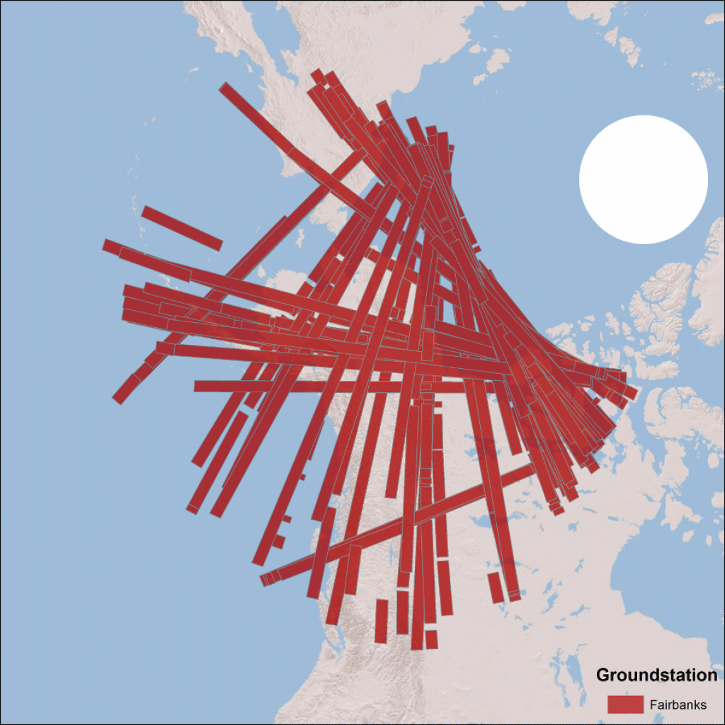 Seasat satellite coverage - Fairbanks, Alaska.