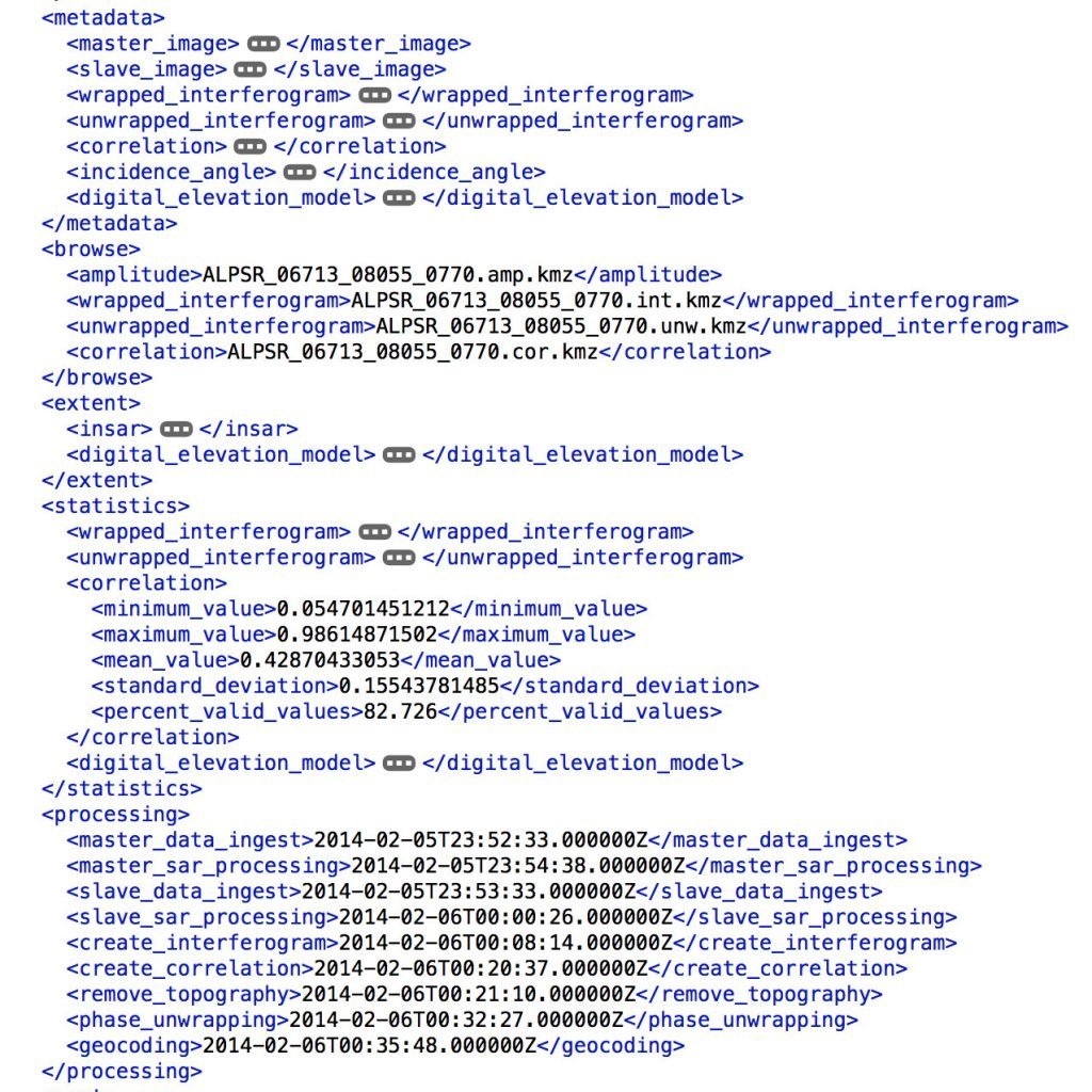 Example of XML metadata file used to generate ISO compliant metadata.