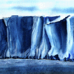 The Ross Ice Shelf in Antarctica. Illustration by A. Stubsjoen.