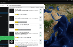 Image of the NASA Earthdata search interface.