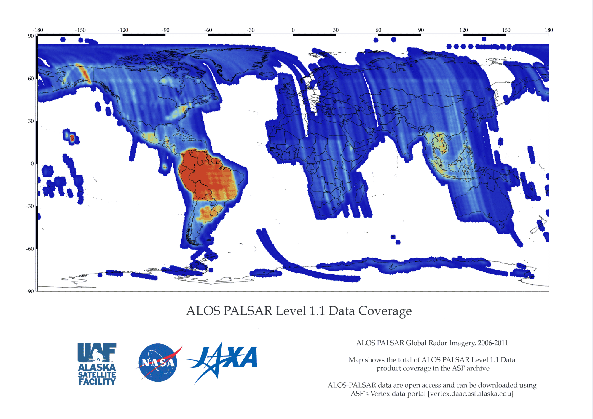 ALOS L1.5 Wide Beam Coverage Map