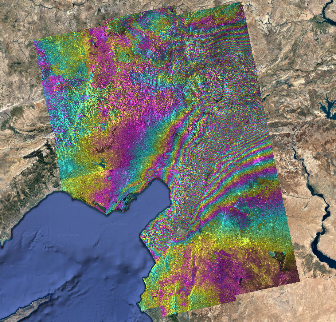 interferogram of turkey earthquake