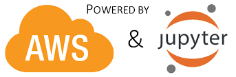 Logos of Amazon Web Services and JupyterHub