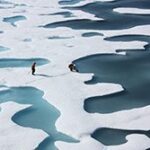 Melt ponds, Sea ice melt ponds accelerate melting. Credit: NASA 2011