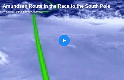 Amundsen Route in the Race to the South Pole, A historical expedition to Antarctica.