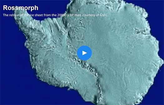 Rossmorph,The retreat of the ice sheet from the 20000 y BP max, courtesy of GSFC;