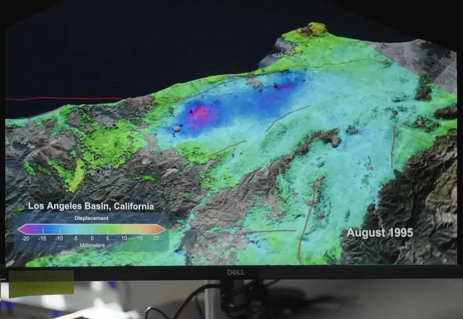Screenshot of a color shaded relief map of the Los Angeles basin.
