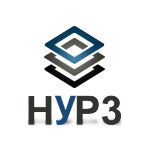 HyP3 processing logo of stacked layers with the name below