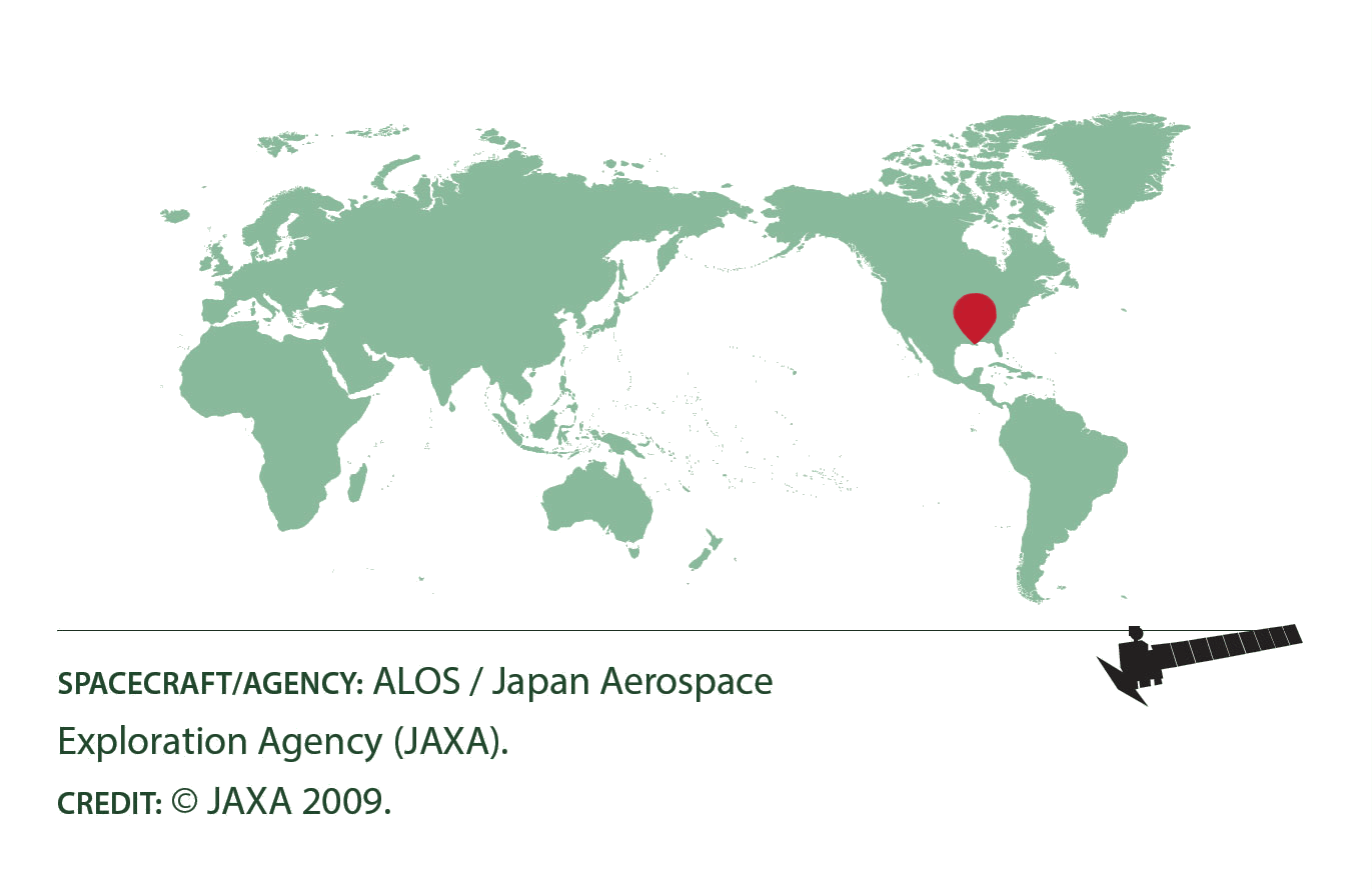 Location map of the Mississippi delta 2009