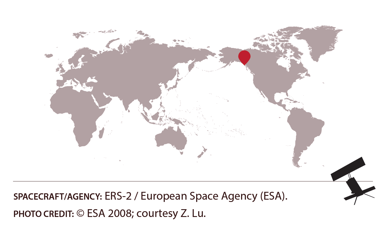 Location map Okmok Volcano in the Aleutian Islands-Alaska