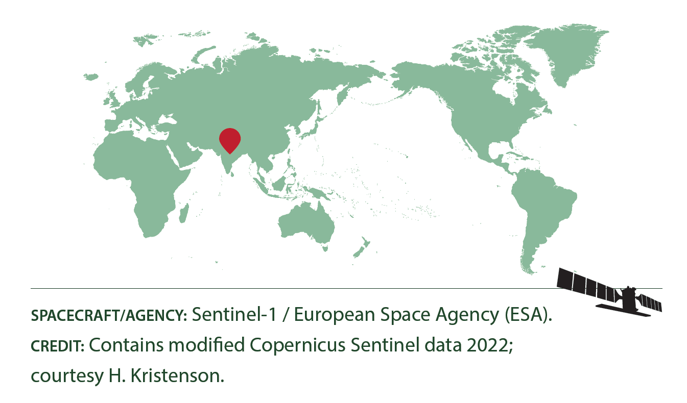 Location map of India and Bangladesh, 2022