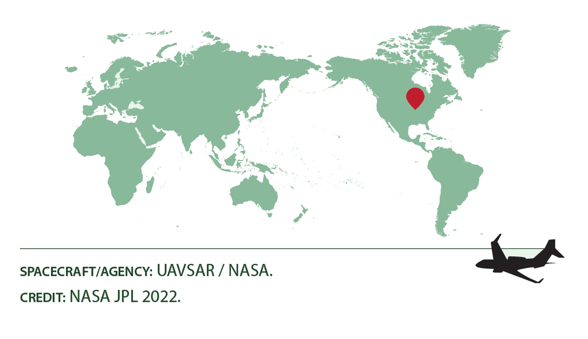 Location map of the Mississippi river in Arkansas